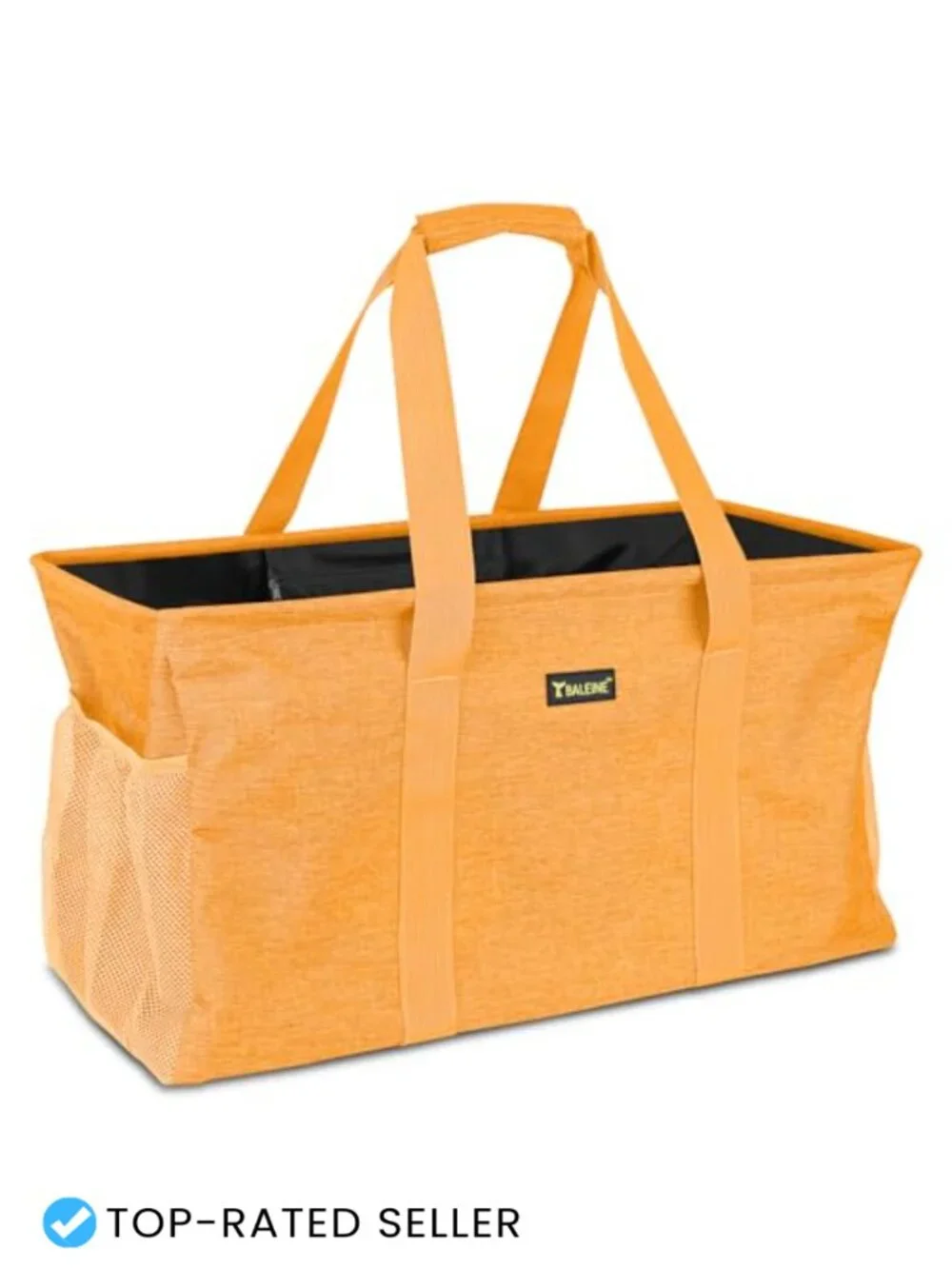 Extra Large Utility Tote Bag with Reinforced Wire Frame, Reusable Grocery Bag,